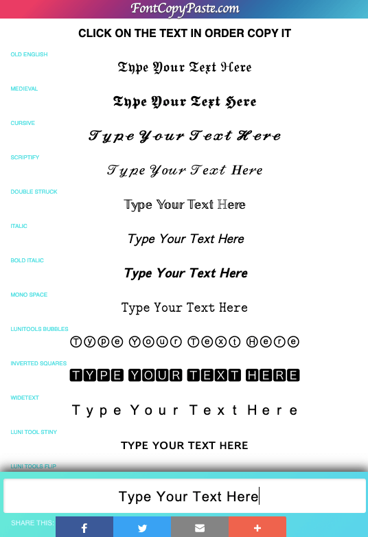 copy and paste font generator